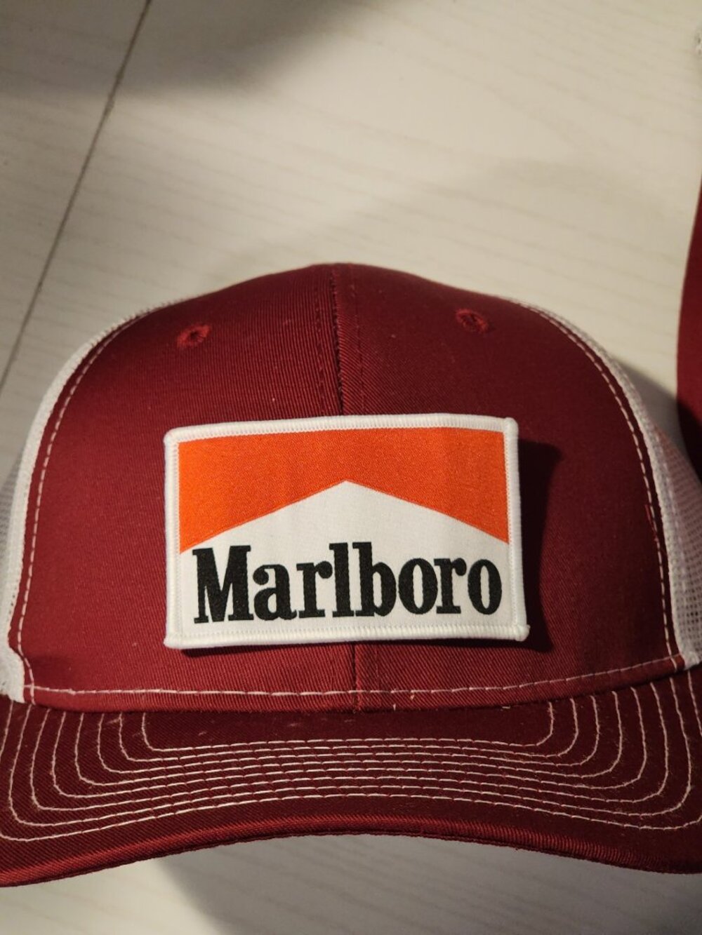 Marlboro Cardinal Red/White Mesh Snapback Trucker Hat